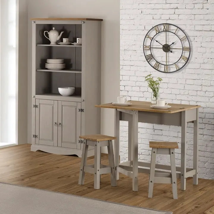Solid Pine Drop Leaf Table 3-piece Dining Set