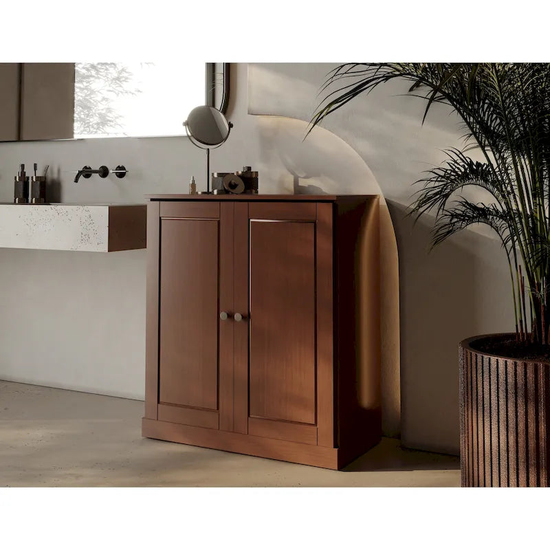 Palace Imports 100% Solid Wood 32 Bathroom Cabinet with Solid Doors and Adjustable Shelves