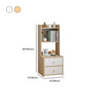 Modern Tall Wood Spacious Shelves 2-Drawer Nightstand