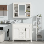 36 Modern Bathroom Vanity with Top Sink and Mirror Cabinet,2 Doors and 2 Drawers