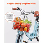 VEVOR Cruiser Bike, 7-Speed, 26-Inch Light Blue Beach Cruiser Bike with Large Capacity Basket and Rear Rack, Secure & Sturdy Cruiser Bike,Light Blue