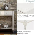 The Misty Moon Daisy Series Console Table Traditional Design with Two Drawers and Bottom Shelf (Espresso)