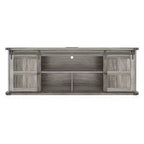 70 TV Stand for 75 Inch TVs, Farmhouse Entertainment Center with Sliding Barn Doors and Storage Cabinets, Modern Media TV Console Table