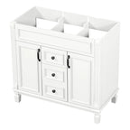 36 Modern Bathroom Vanity with Top Sink and Mirror Cabinet,2 Doors and 2 Drawers