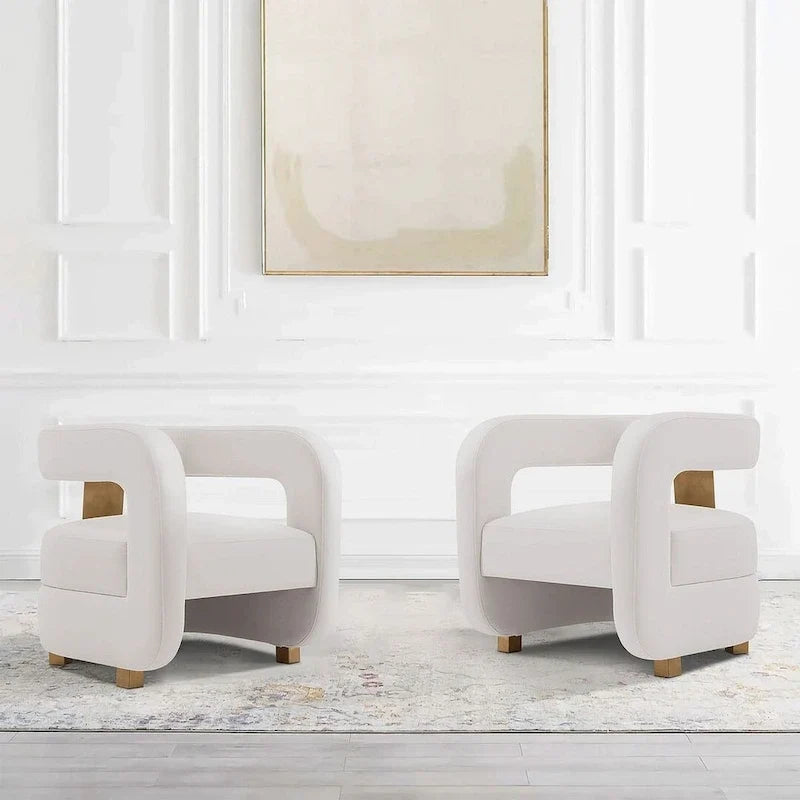 Manhattan Comfort Modern Amirah Velvet Accent Chair Set of 2