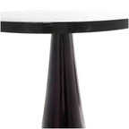 Aluminum Geometric Cone Accent Table with Textured Glass Tabletop 24 in