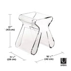 Magino Stool and Magazine Rack Clear: Shatter-Proof Acrylic, No Assembly Required