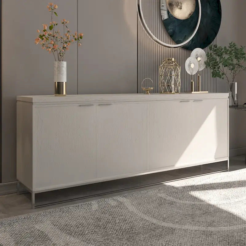 Clihome Furniture Wood 4-Door Accent Cabinet