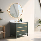 Vanity Art Bathroom Vanity with Ceramic Sink and Engineered Marble Top