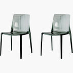 Amber Acrylic Armless Low Back Dining Chair