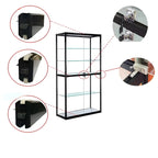 Contemporary Rectangular Black Glass Curio Cabinet