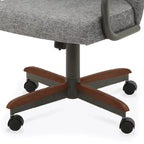 Chromcraft Douglas Caster Dining Chairs in Chestnut, Gray Finish (Set of 2)
