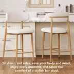 Counter Height Bar Stool with Upholstered Seat & Metal Legs, 26.3 Modern Kitchen Island Chair