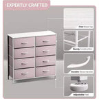 Sorbus 8 Drawers Dresser- Storage Unit with Steel Frame, Wood Top, Fabric Bins - for Bedroom, Closet, Office and more
