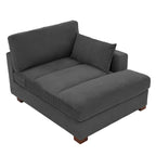 Oversize Corduroy Chaise Lounge Modular Sectional Sofa with Pillow