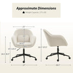 Victoria Curved Backrest 0ffice Chair Rotatable With Casters And Metal Base by HULALA HOME