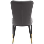 Bekrvio Dining Room Chairs Set of 6, Modern Upholstered Faux Leather Seat with High Back, Metal Legs, Armless Kitchen Chairs for Living Dinning Room
