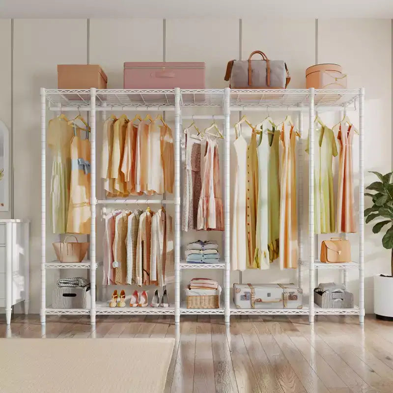 Extra Large Portable Closet Rack Heavy Duty Clothes Rack Max Load 1300 lbs