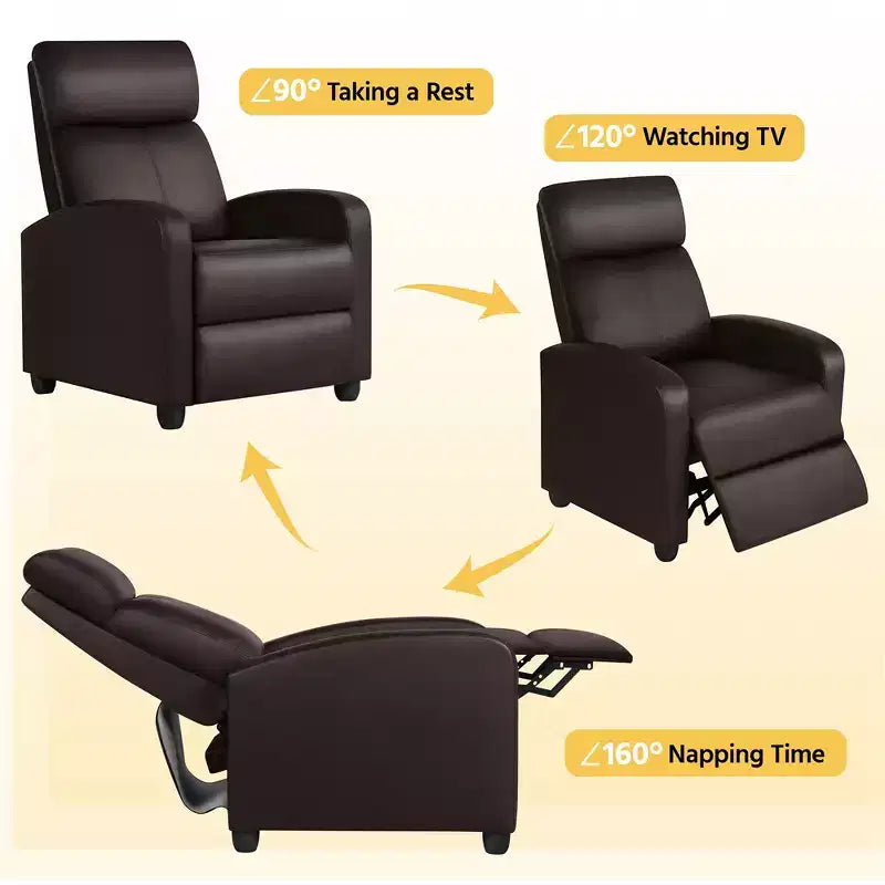 Yaheetech Set of 2 Modern PU Leather Recliner Sofas for Living Room, Bedroom