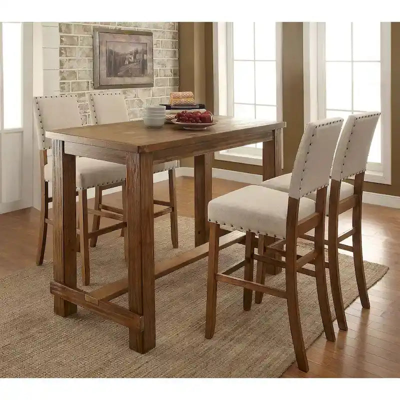 Rustic Wooden Rectangular Bar Table