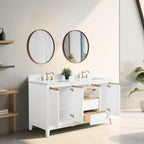 Vanity Art Bathroom Vanity with Ceramic Sink and Engineered Marble Top