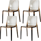 Amber Acrylic Armless Low Back Dining Chair