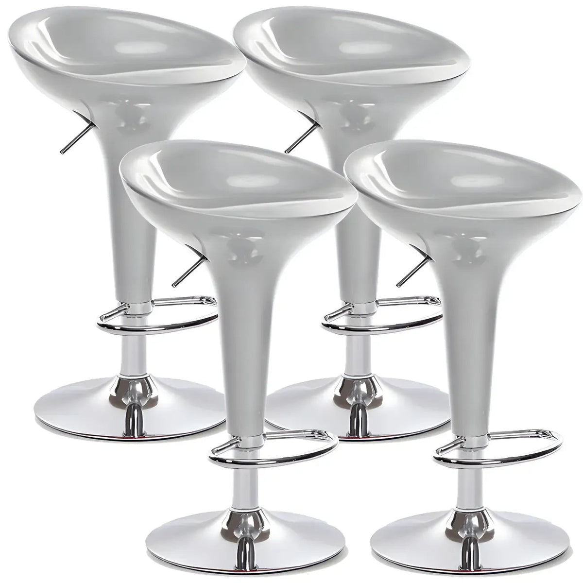 Plastic Chrome Swivel Bar Stool Height Adjustable