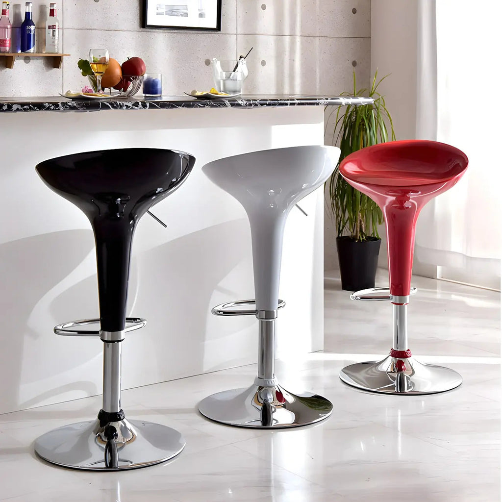 Plastic Chrome Swivel Bar Stool Height Adjustable