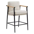 Spruce&Spring Modern Counter Stools with Arm & Metal Frame Set of 2