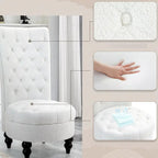 AVAWING Set of 2 Throne Royal Chair Thick Padding and Rubberwood Legs