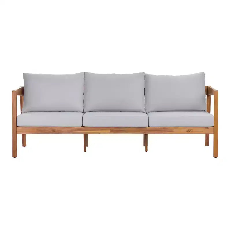 ModernLuxe 4/5-Piece Acacia Wood Patio Furniture Sofa Set, Outdoor Conversation Set with Coffee Table for Porch/Garden/Balcony