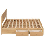 Wood Platform Bed with Underneath Storage and 2 Drawers