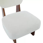 Set of 2 Modern Beige Lounge Chairs with Polyester Upholstery, Sturdy Wood Base, for Various Rooms