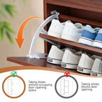 Rattan Panel 1 Drawer 2 Flip-Drawer Shoe Cabinet Particleboard 21.26 W
