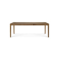 Natural Teak Extendable Dining Table with Concealed Extension Leaf for Dining Room