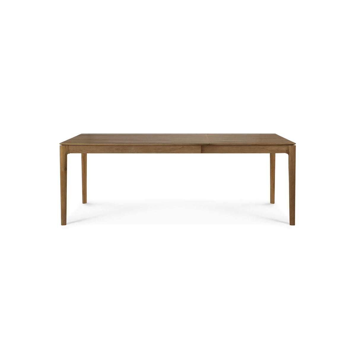 Natural Teak Extendable Dining Table with Concealed Extension Leaf for Dining Room