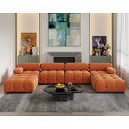 138  Convertible Modular Sectional Sofa, U-Shaped Minimalist Velvet Sofas Couches