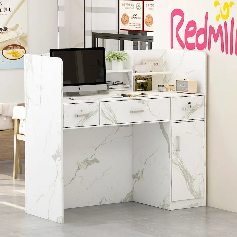 47.2 Reception Desk Counter Lockable Storage Reception Table Working
