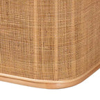 bali & pari Ishana Natural Rattan Storage Bench Natural/White: Upholstered Polyester, Plywood Frame, No Assembly Required