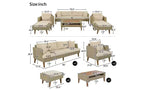 Whisen 6-Pieces All Weather PE Wicker Sofa Set, Outdoor Rattan sofa With Double Cushions