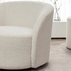 KINWELL 34 Wide Upholstered Swivel Accent Barrel Chair (Set of 2)