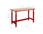 Heavy Duty 60 Adjustable Height Workbench Table with Wood Top
