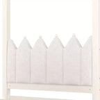 Twin/Full Size Platform Bed with Trundle, Princess Wood Canopy Bed with 3 Drawers, Storage Bed with Upholstered Headboard for Bedroom