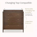 3 Drawer Dresser with Changing Top - Kids Nursery