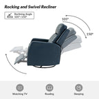 Esteban Swivel Recliner with Tufted Back Set of 2 by HULALA HOME