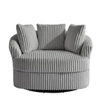 DREAMSIDEA 2 Set Recessed Arm Slipcovered Swivel Barrel Chair