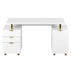 Modern Executive Floating Desk with 3 Drawers & Sleek Work Surface