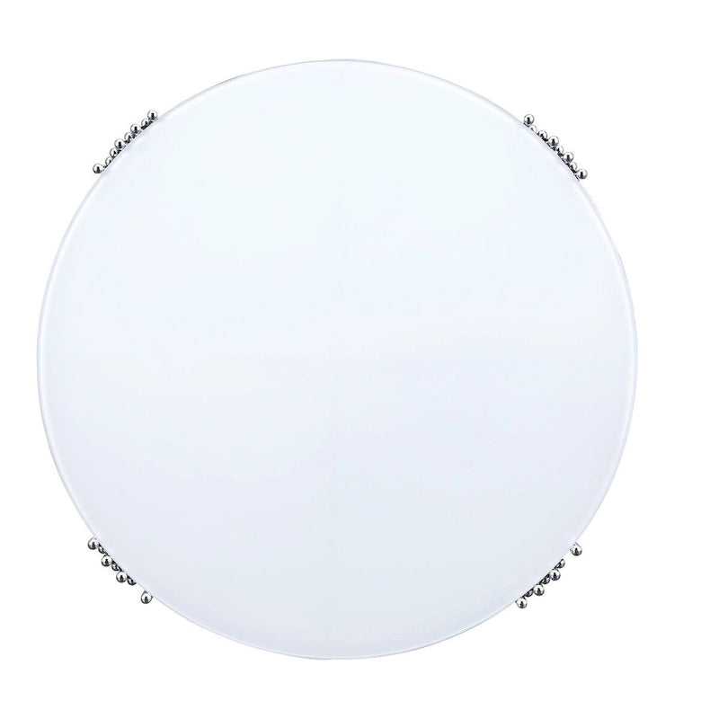 Round Tempered Glass Coffee Table with 3 Tiers 360 Degrees Rotating Top
