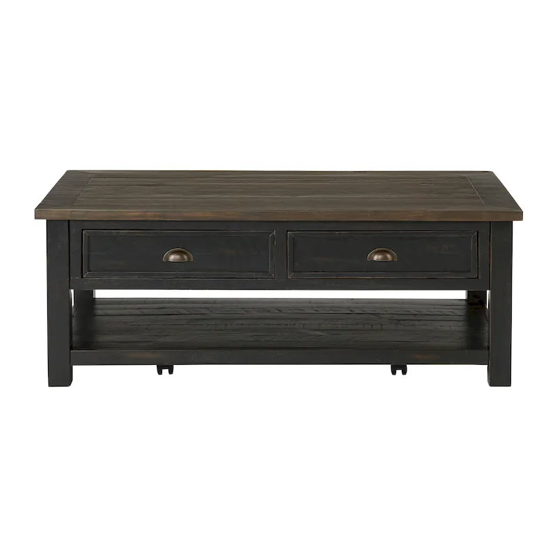 The Gray Barn Downington Solid Wood 2-Drawer Coffee Table