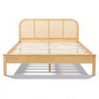 Christopher Knight Home Callahan Modern Boho Wood Platform Bed Frame with Rattan Headboard